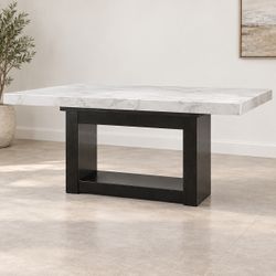 TITLE: Modern Marble Dining Table Set with 4 Chairs