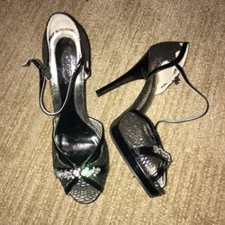 Heels with rhinestones, women’s shoe size 8
