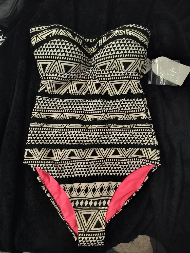 Jessica Simpson Creme/Gold Bathing Suit