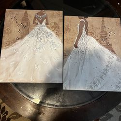 Bride In Paris On Canvas 
