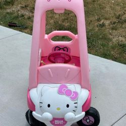 Kids Hello Kitty Pushing Car Cozy Coupe 