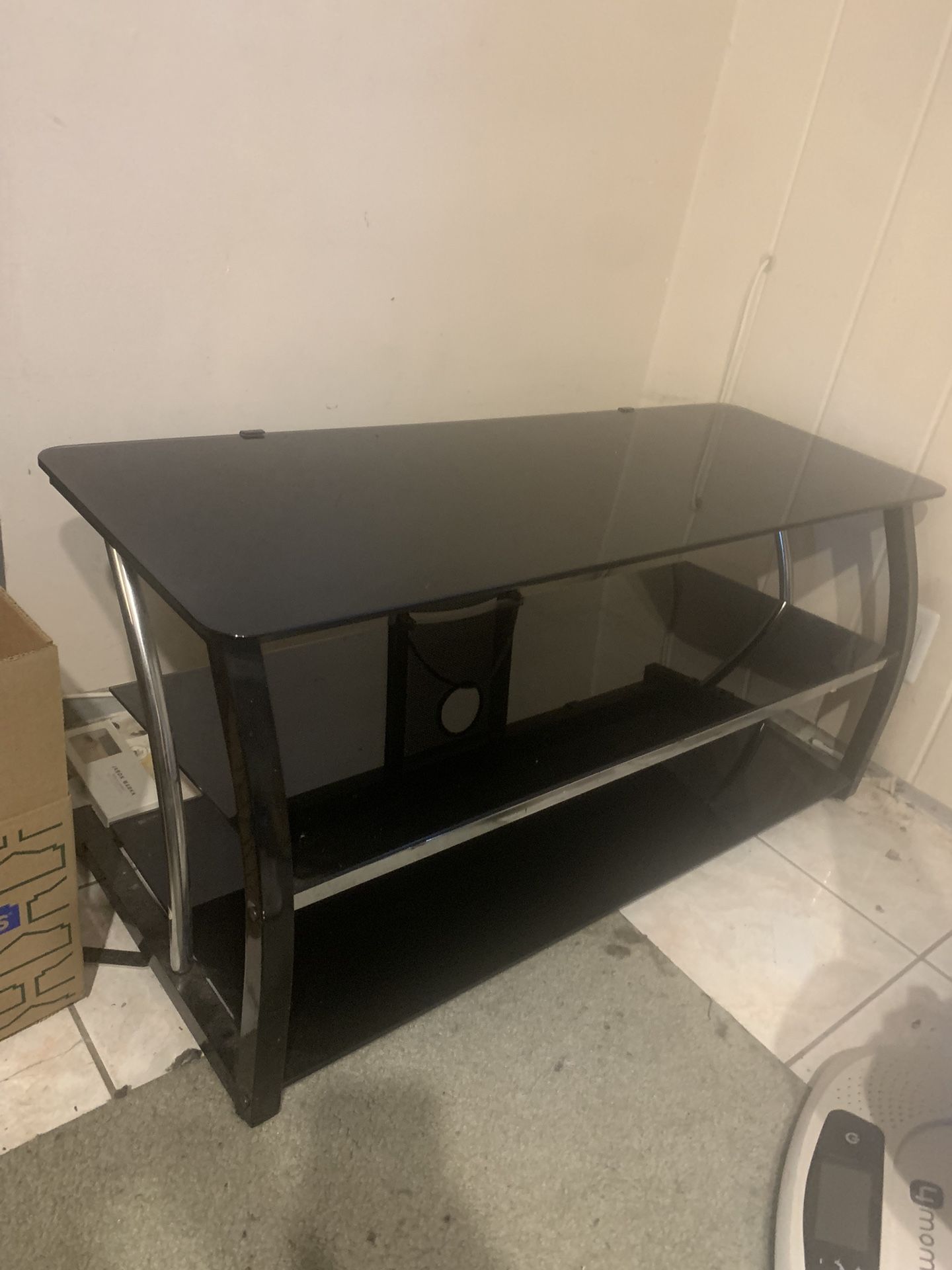 Black Glass Console Table