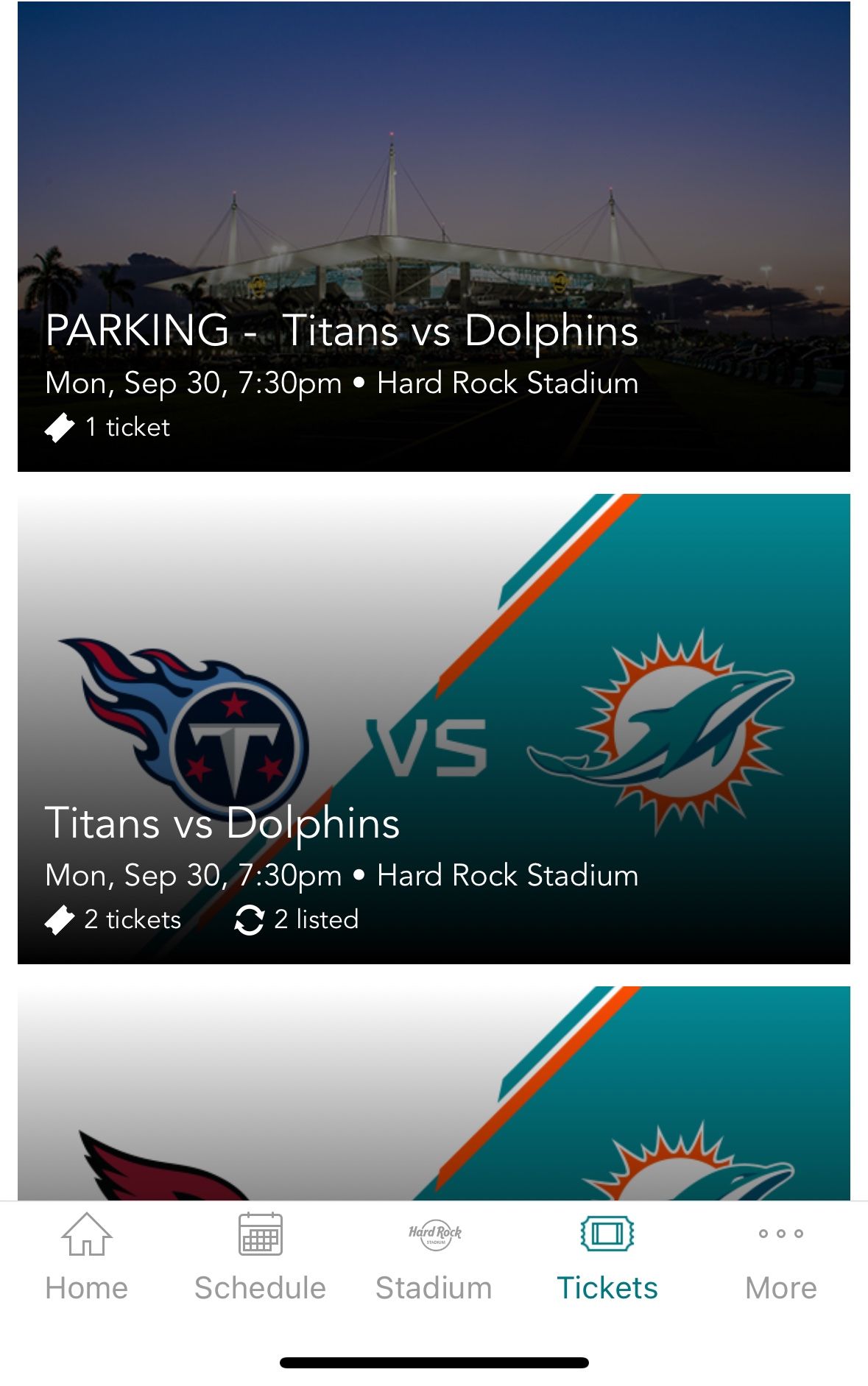 Dolphins Vs Titans Parking Pass
