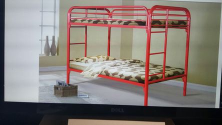 Brand new full/full mental bunk bed in red