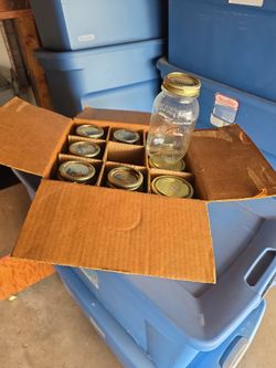 9 mason jars. $5 for all