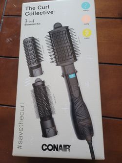 Conair The Curl Collective 3-in-1 Blowout Kit, 3 Interchangeable Brush Attachments