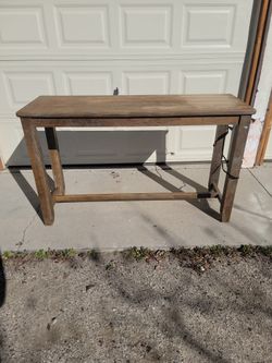 Wooden Table With Plugs