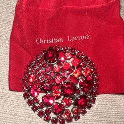 Christian Lacroix Ruby Brooch