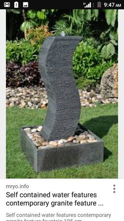 Self contained granite water feature