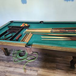 Pool Table With Everything Needed To Go With It