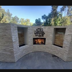 FIREPLACE, BENCHES, FIREPIT, PATIO COVER, BBQ KITCHEN