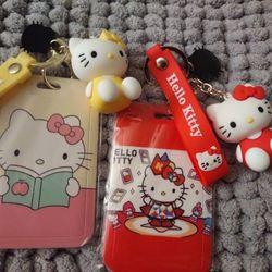 *NEW*Hello Kitty Keychains With Card Holder 