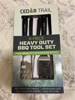 Four piece barbecue tool set