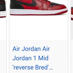Air Jordan 1 Mid Reverse Bred
