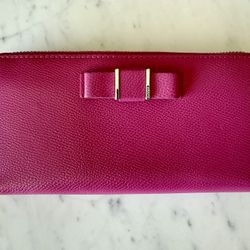 Coach Wallet Darcy Bow F52632 Accordion Zip Pink Leather