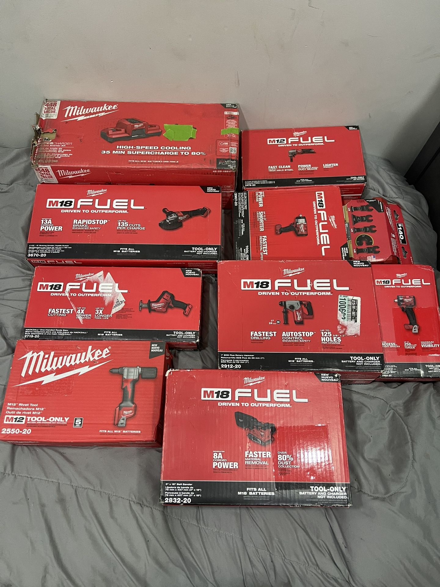 Milwaukee Tools M18 M12 Grinder Impact Gun Belt Sander16 Gauge Nibbler Read Below