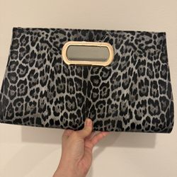 Leopard Print Clutch And Crossbody 