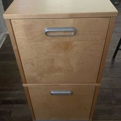 Solid Wood 2 Drawer File Cabinet 