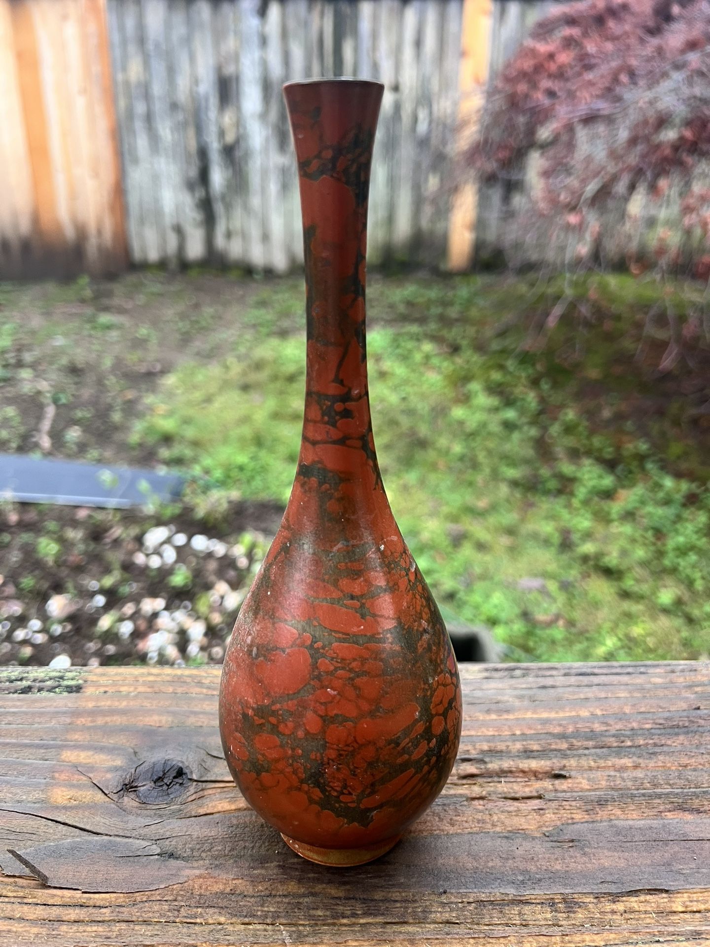 Vintage Metal Bud Vase Japanese 1981