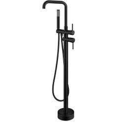 Aolemi Floor Mount Tub Faucet Freestanding Bathtub Filler Standing High Flow Shower Faucets Shower Mixer Taps Swivel Right Angle Spout with Cylinder H