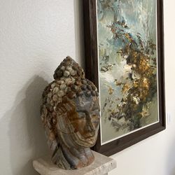 Onix Buddah Head Sculpture 