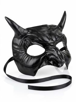 Adult Scary Halloween Masquerade Costume Half Face Goblin Devil Cosplay Horn Mask, Horror Face Mask Props Satan Lucifer Demon Devil Goblin Mask Veneti
