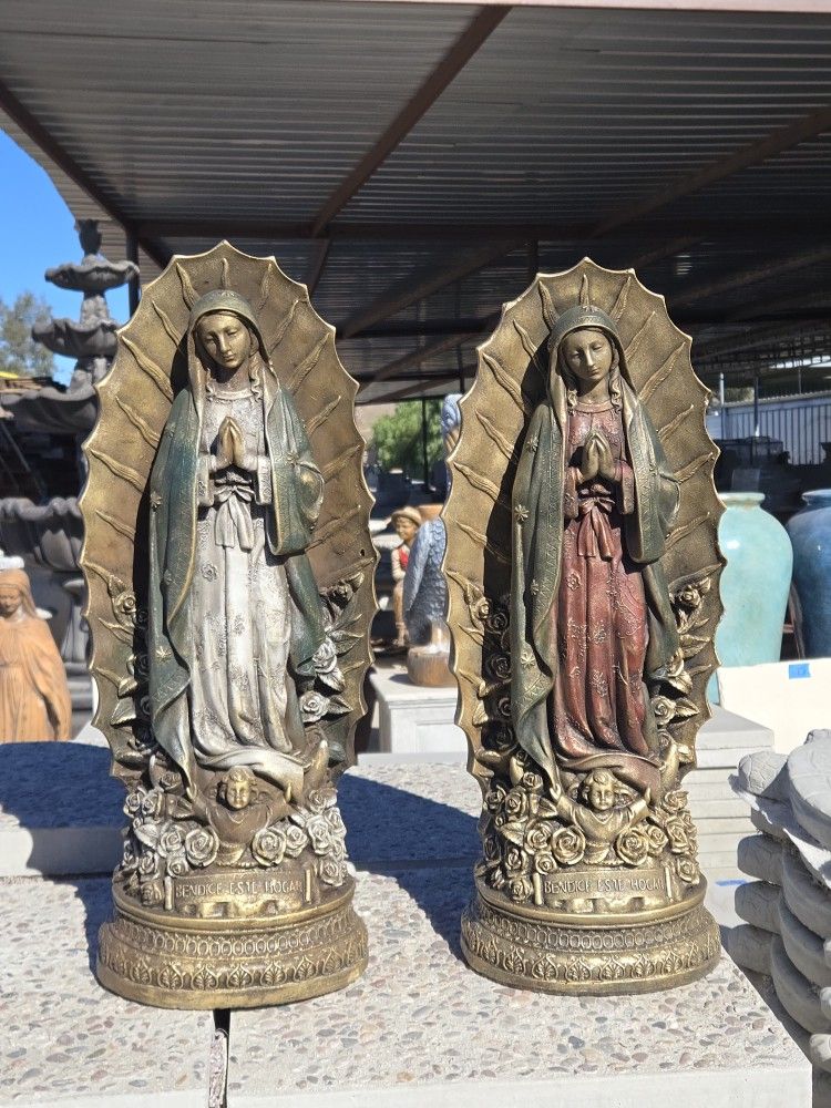 CEMENT VIRGEN DE GUADALUPE STATUES $75 EACH (25" INCH TALL)