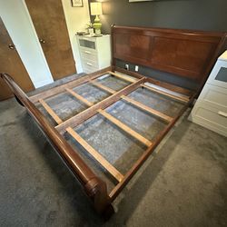 Sleigh Wooden Bed Frame (King Size)