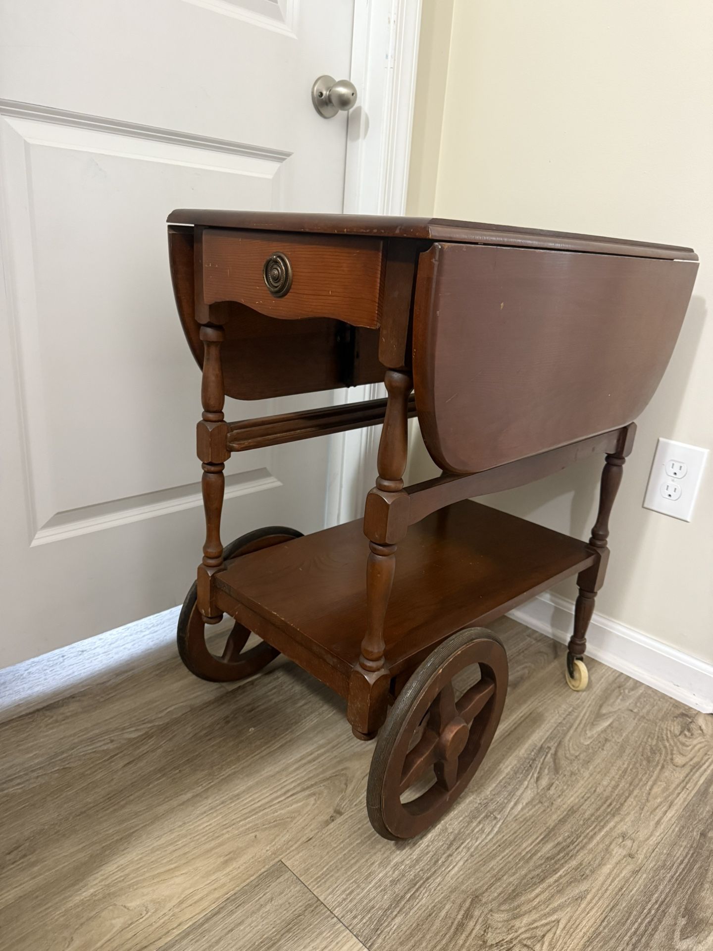 Antique Tea Cart With Serving Tray