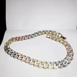 Diamond Plated Multi Color Necklace 