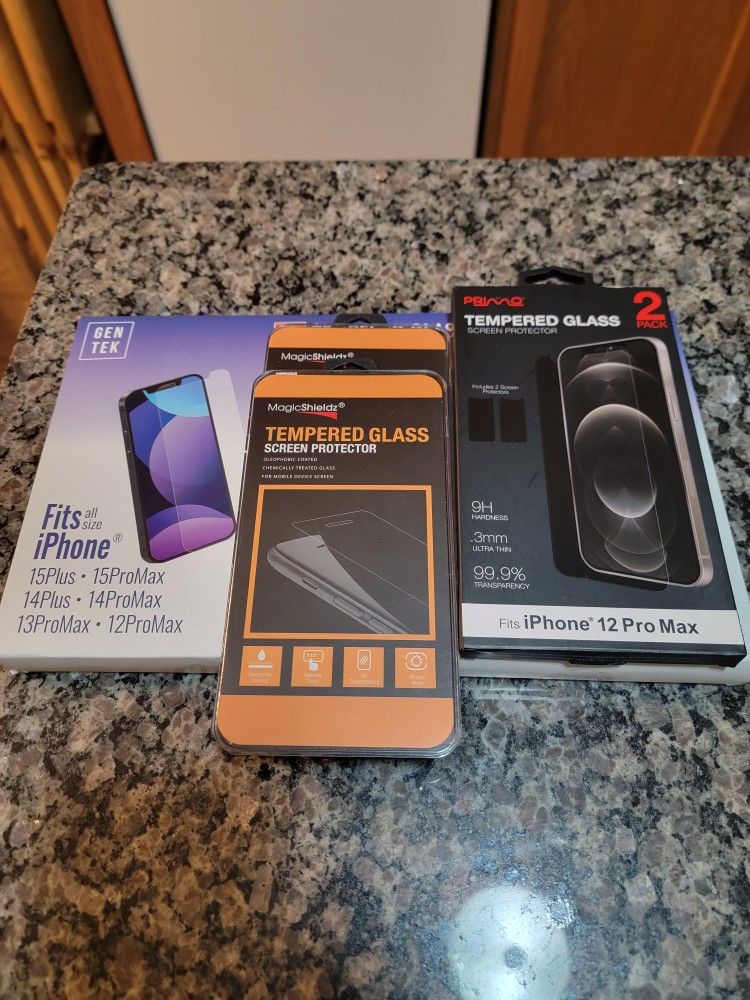 iPHONE TEMPERED GLASS SCREEN PROTECTORS (Brand New)