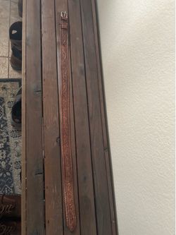 Vintage Justin Fort Worth Tooled Leather Western Belt - Size 32