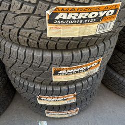 Set 265/70/16 Arroyo AT Free mount and balance included