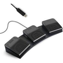 USB Foot Pedal PC 3 Key Foot Pedal Customized Foot Switch Programmable Computer Keyboard Mouse for Video Game Control Office Work Sheet Music Page Tur