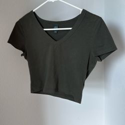 Green Khaki Crop Top 