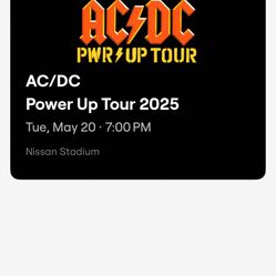 4 AC/DC Tickets – Nissan Stadium – May 20 – Section 313 – Only $100 Each!