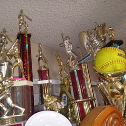 TROPHY 🏆 TROPHIES THE LARGER 2 FT ONES ARE ONLY $40 A SMALLER ONES ARE ONLY 20