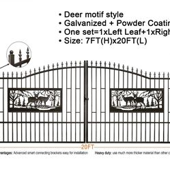 Puerta de doble entrada de 7'x20' con motivo de ciervo