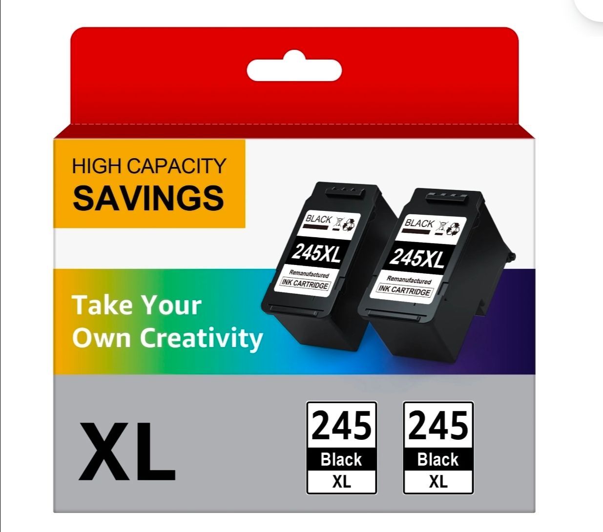 pg 245 Black Ink cartridge Compatible for Canon 245xl Black ink cartridge 245 black ink (2 Black)