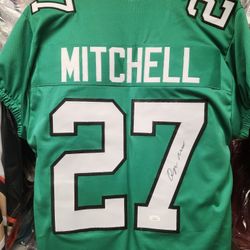 Eagles Quinyon Mitchell Signed, JSA-Certified Jersey 