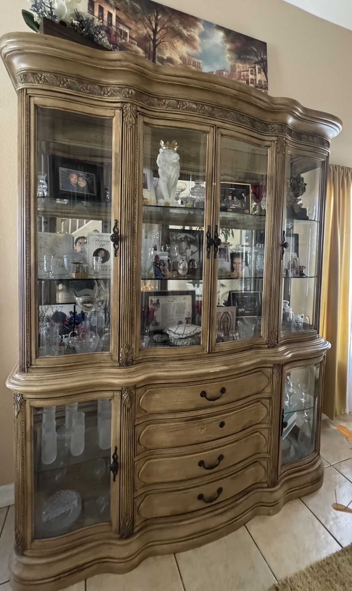 Dining Table Set With China Hutch