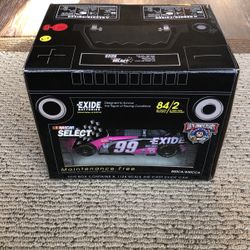 RARE 1998 NASCAR 50th Anniversary Jeff Burton 1/24 Car In EXIDE BATTERY BOX