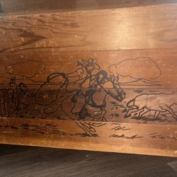 1950s Cowboy-themed Pine Chest