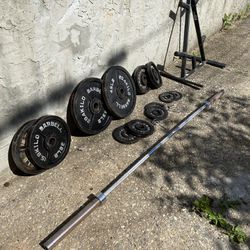 Barbell And Weights - 245LB + Bar + Rack