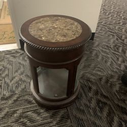 Round Glass Collectibles Table 