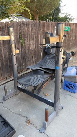 Bench press and squat rack