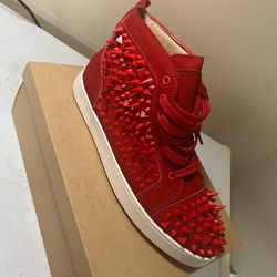 red louboutin sneakers spikes