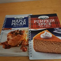 Small cookbooks for Maple Pecan, Pumpkin Spice and Salted Caramel recipes