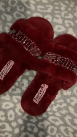 Red Juicy Couture Fluffy Slides
