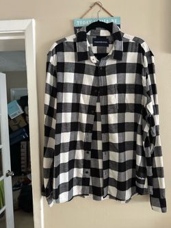 Flannel men’s shirt XXL black and white